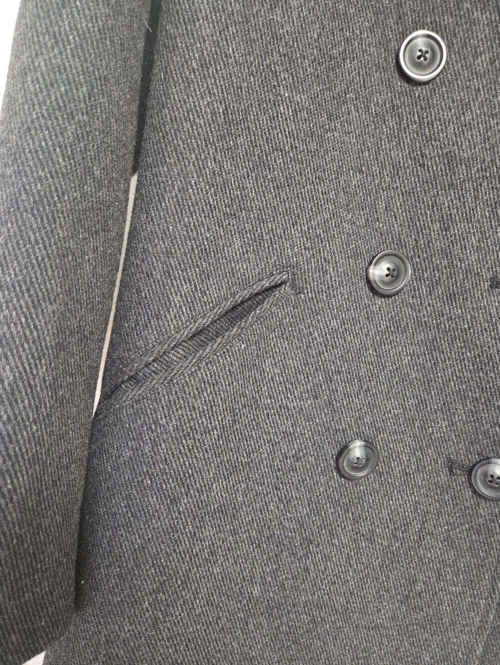 Merona Dark Charcoal Double-Breasted Peacoat Womens Size Medium - Picture 4 of 12